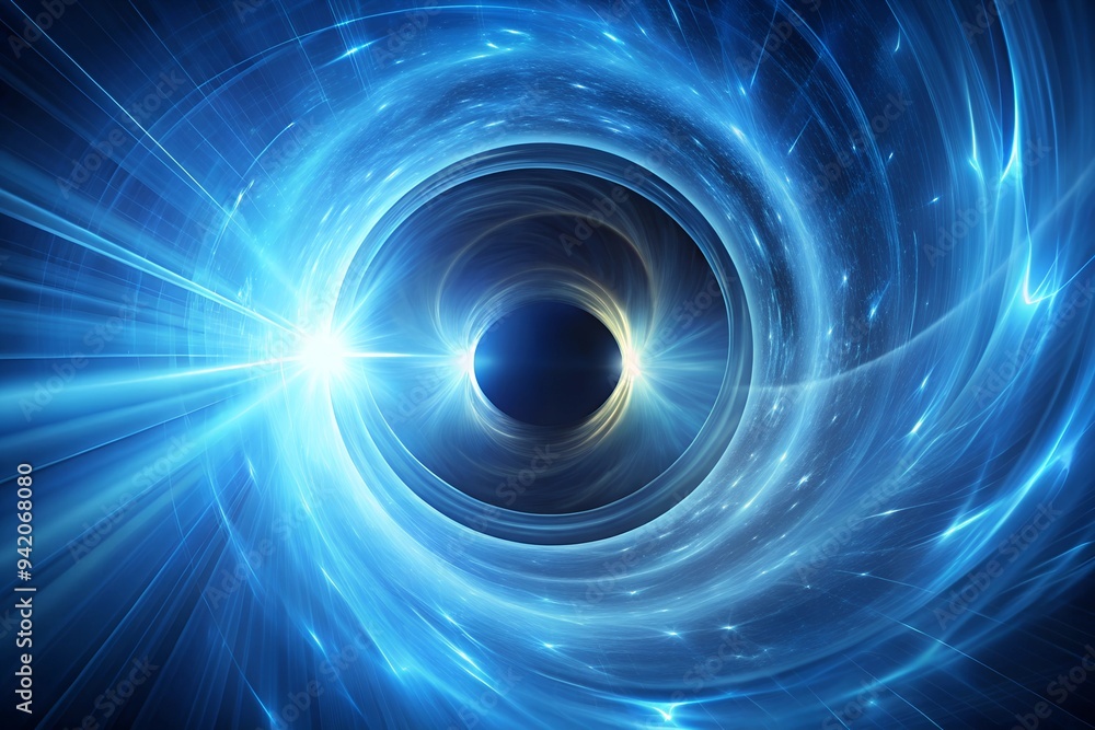 a swirling blue vortex forming a tunnel going into a black bottomless hole a swirling blue vortex forming a tunnel going into a black bottomless hole