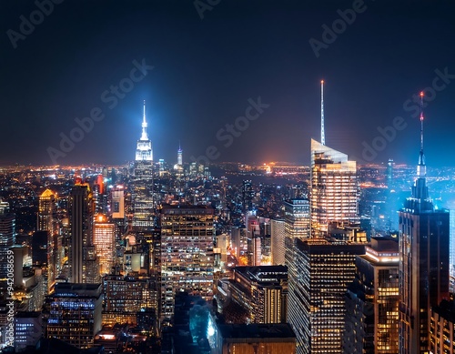 Wallpaper Mural night cityscape glowing detailed cityscape Torontodigital.ca