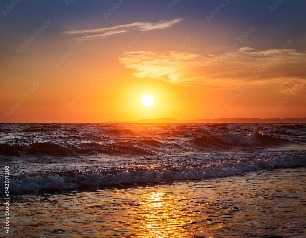 Obraz premium sunset ocean serene sunset ocean