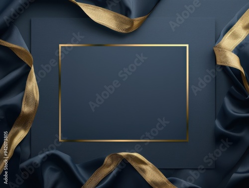 Navy & Gold Frame Mockup. Graphic Resour photo