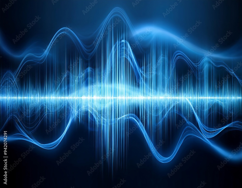 Naklejka premium digital sound waves futuristic sound wave pattern