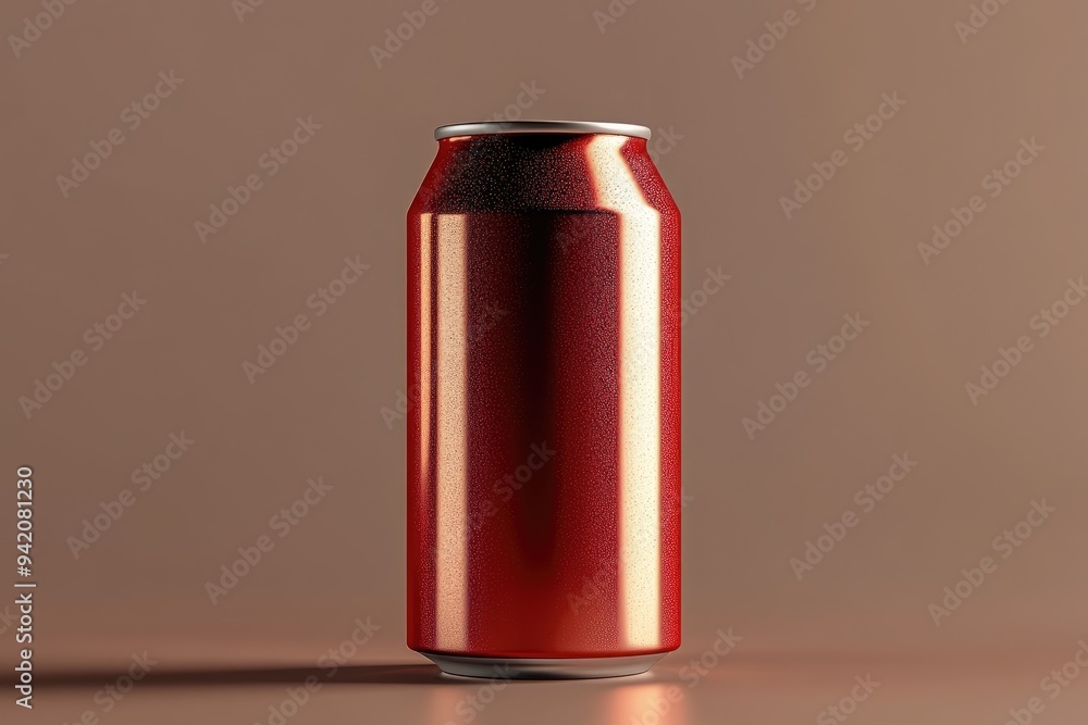 Red aluminum beverage can. Perfect for mockups to showcase your design and branding. Red aluminum beverage can. Perfect for mockups to showcase your design and branding.