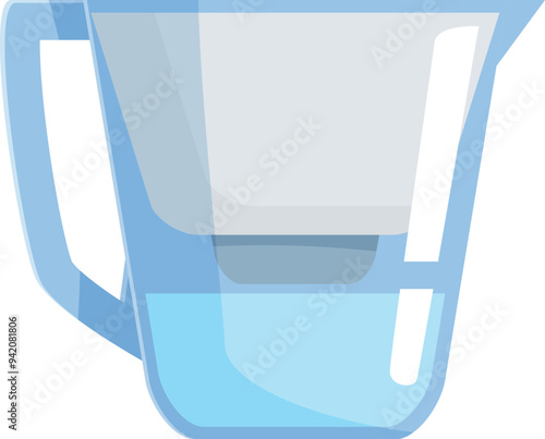 Measuring cup containing water with measuring lines showing different volumes