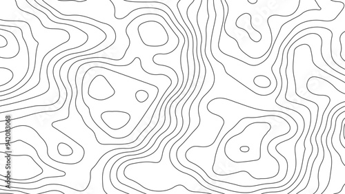 Topographic map. Geographic mountain relief. Abstract lines background. Contour maps. Vector illustration, Modern design with White background with topographic wavy pattern