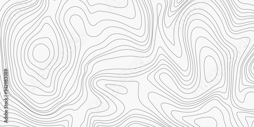 Topographic map. Geographic mountain relief. Abstract lines background. Contour maps. Vector illustration, Modern design with White background with topographic wavy pattern