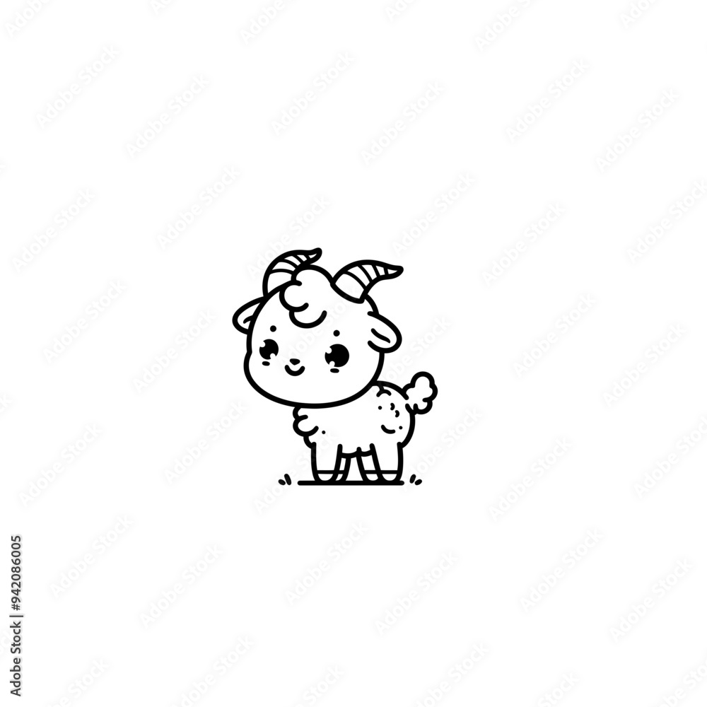 Creative and Whimsical Goat Line Drawing Doodle Art with Fine Detail and Minimalistic Style, Great for Home Decor, Graphic Design, and Art Prints Creative and Whimsical Goat Line Drawing Doodle Art with Fine Detail and Minimalistic Style, Great for Home Decor, Graphic Design, and Art Prints