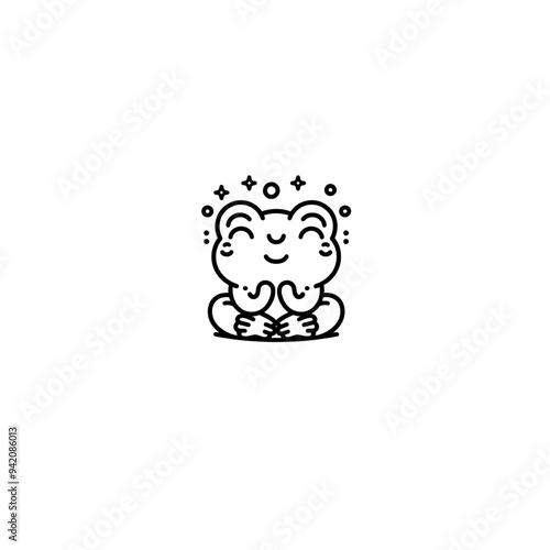 Creative and Whimsical Frog Line Drawing Doodle Art with Fine Detail and Minimalistic Style, Great for Home Decor, Graphic Design, and Art Prints