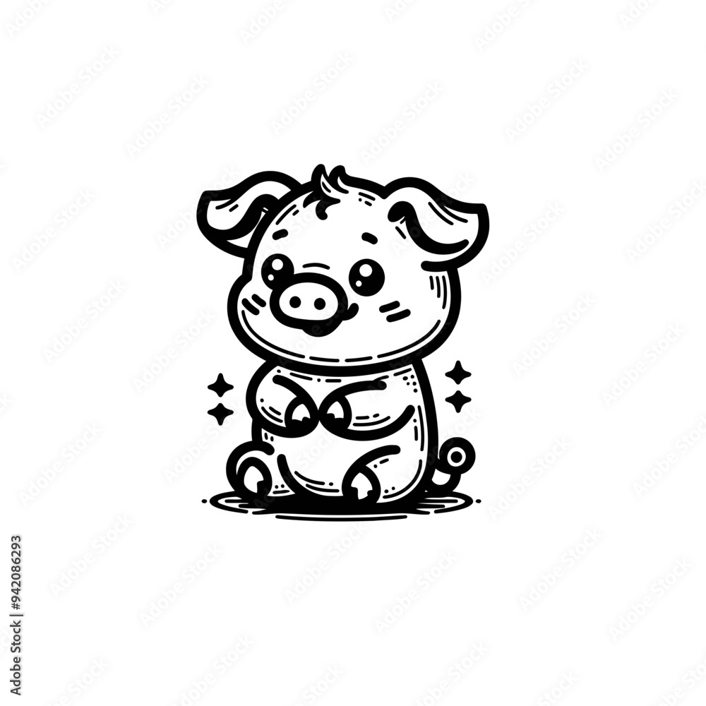 Creative and Whimsical Pig Line Drawing Doodle Art with Fine Detail and Minimalistic Style, Great for Home Decor, Graphic Design, and Art Prints Creative and Whimsical Pig Line Drawing Doodle Art with Fine Detail and Minimalistic Style, Great for Home Decor, Graphic Design, and Art Prints