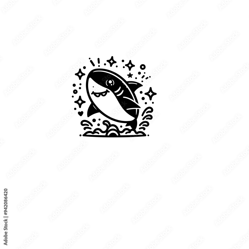Creative and Whimsical Shark Line Drawing Doodle Art with Fine Detail and Minimalistic Style, Great for Home Decor, Graphic Design, and Art Prints Creative and Whimsical Shark Line Drawing Doodle Art with Fine Detail and Minimalistic Style, Great for Home Decor, Graphic Design, and Art Prints