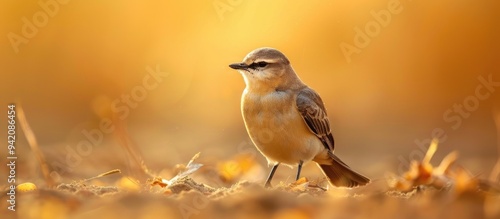 Very Cute Bird Small Pratincole Glareola Lactea Rest On Sand In The Nature photo