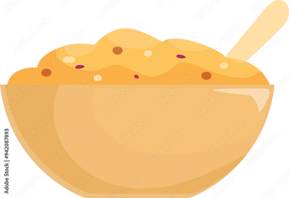 Wooden bowl overflowing with delicious hummus and wooden spoon