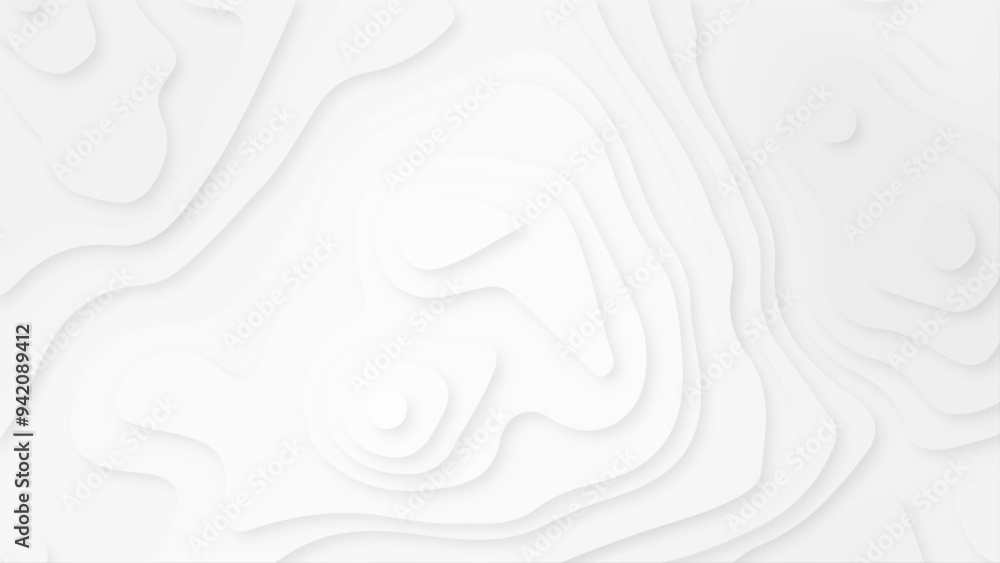 Abstract wavy line 3d paper cut white background, Seamless pattern with lines Topographic map. Abstract wavy line 3d paper cut white background, Seamless pattern with lines Topographic map.