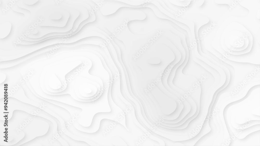 Abstract wavy line 3d paper cut white background, Seamless pattern with lines Topographic map. Abstract wavy line 3d paper cut white background, Seamless pattern with lines Topographic map.