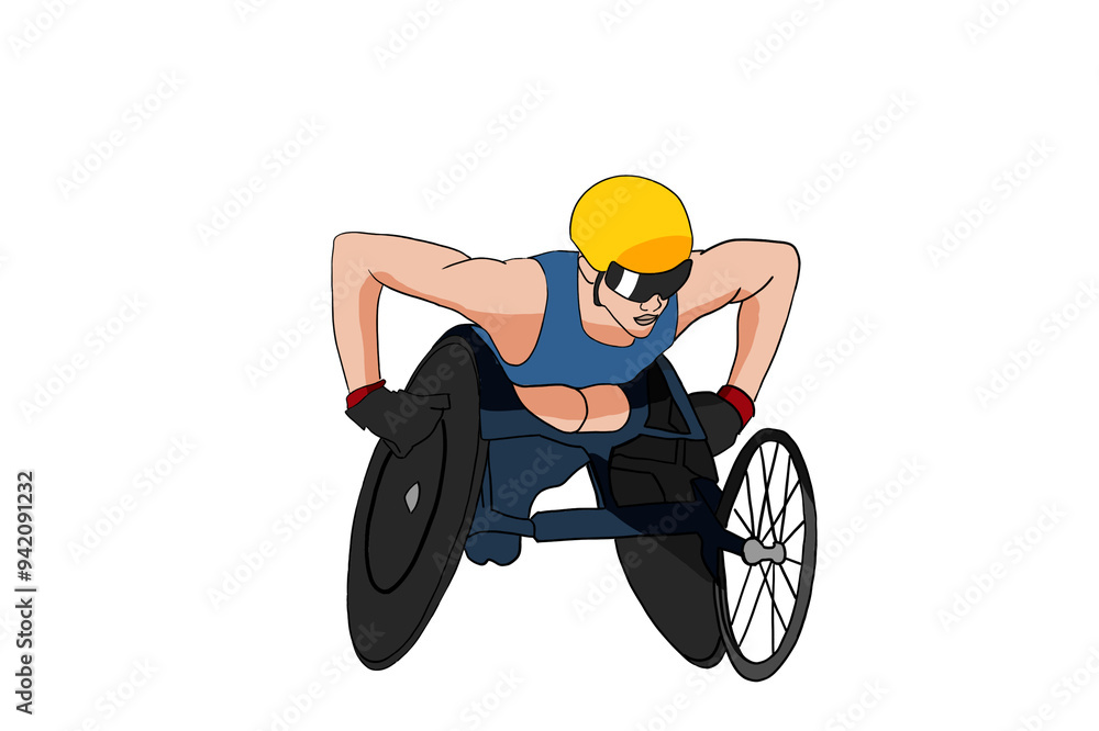 Paralympics athlete isolated illustration Paralympics athlete isolated illustration