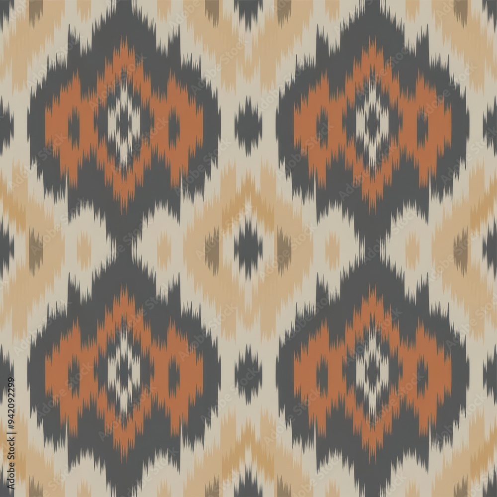 Abstract Ikat Pattern Seamless Design Abstract Ikat Pattern Seamless Design
