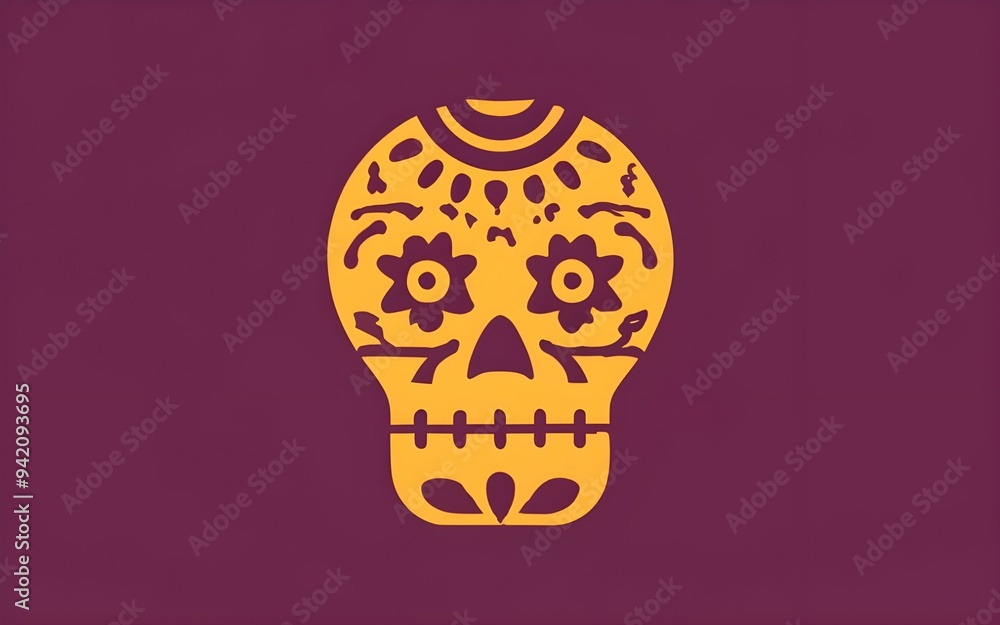 Watercolor illustration. Skulls and flowers. Day of the Dead. Halloween. Watercolor illustration. Skulls and flowers. Day of the Dead. Halloween.