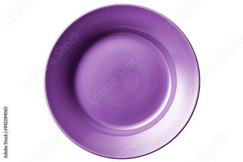 A purple plate top view isolated on clear white background photo