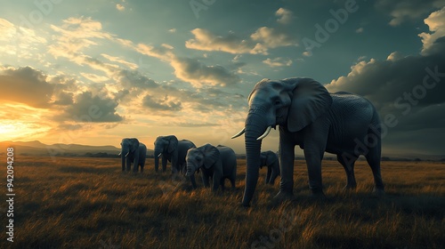 A group of elephants mourning the loss of a member in a grassy plain.