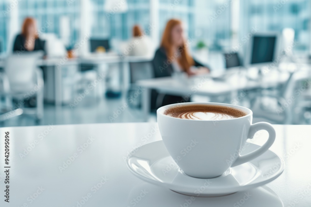 Fresh Coffee Break in a Modern Office Space with Busy Professionals Fresh Coffee Break in a Modern Office Space with Busy Professionals