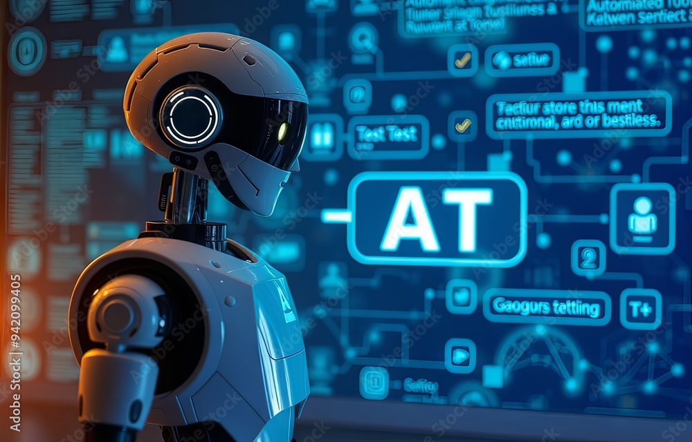 Illustration of a humanoid robot. Illustration of a humanoid robot.