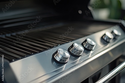 Close-up of grill controls. Perfect for showcasing cooking and grilling equipment.