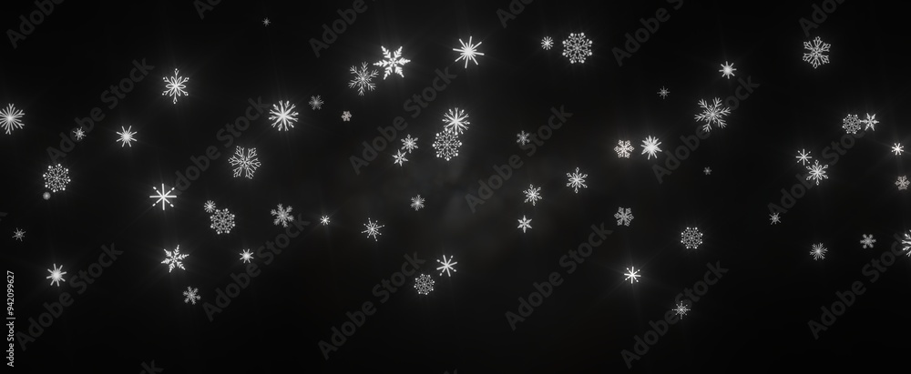 Fototapeta premium The winter background, falling snowflakes