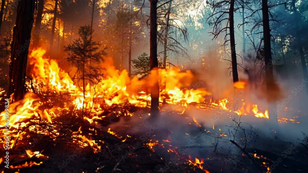 Forest fires: fire and smoke Forest fires: fire and smoke