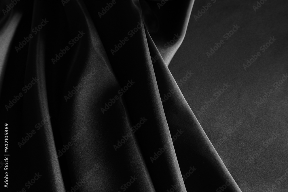 Obraz premium Black silk fabric