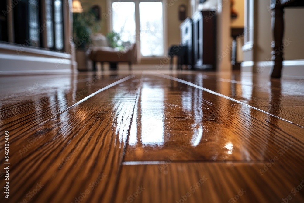 Close-up shot of a gleaming wooden floor. Perfect for showcasing the beauty and durability of hardwood flooring. Close-up shot of a gleaming wooden floor. Perfect for showcasing the beauty and durability of hardwood flooring.