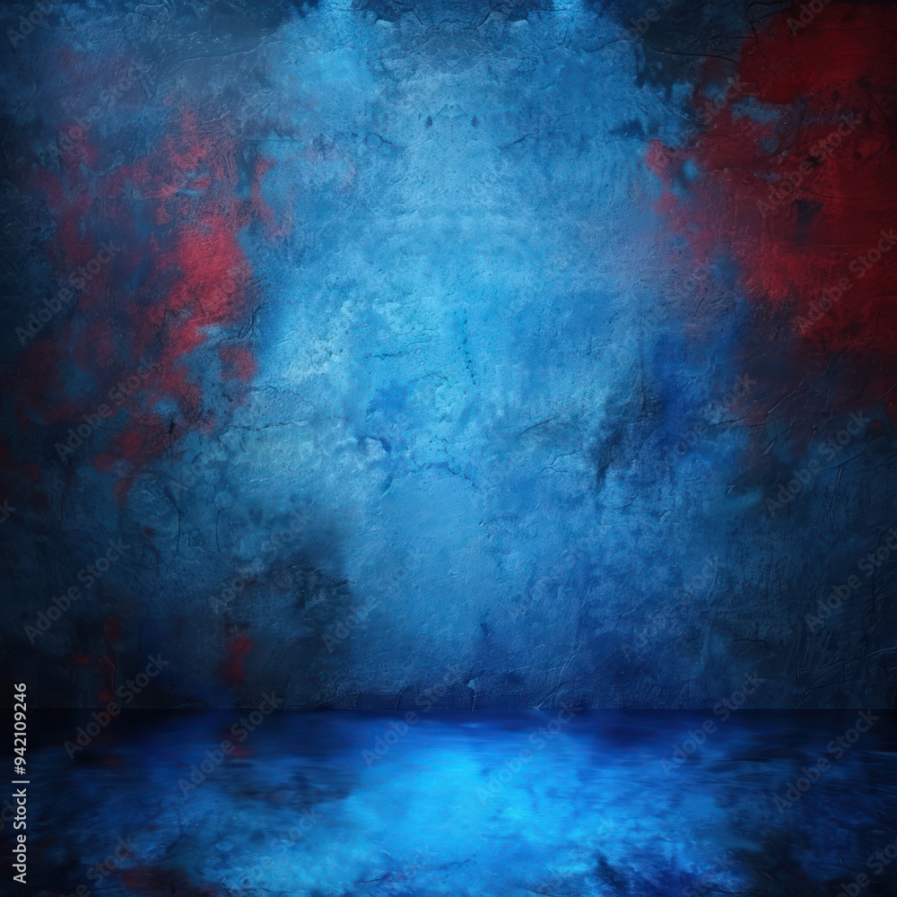 Obraz premium Blue and Red Concrete Wall