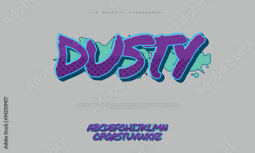 Gradient color Graffiti Style Typography Artistic Font Design A, B, C, D, E, F, G, H, I, J, K, L, M, N, O, P, Q, R, S, T, U, V, W, X, Y, Z and Arab numerals 0, 1, 2, 3, 4, 5, 6, 7, 8, 9 Graffiti font.