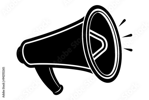 The loudspeaker icon is black on a white background