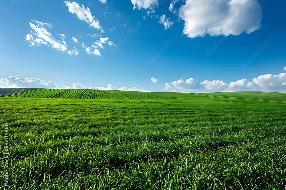 Lush Green Fields Under a Bright Blue Sky Lush Green Fields Under a Bright Blue Sky