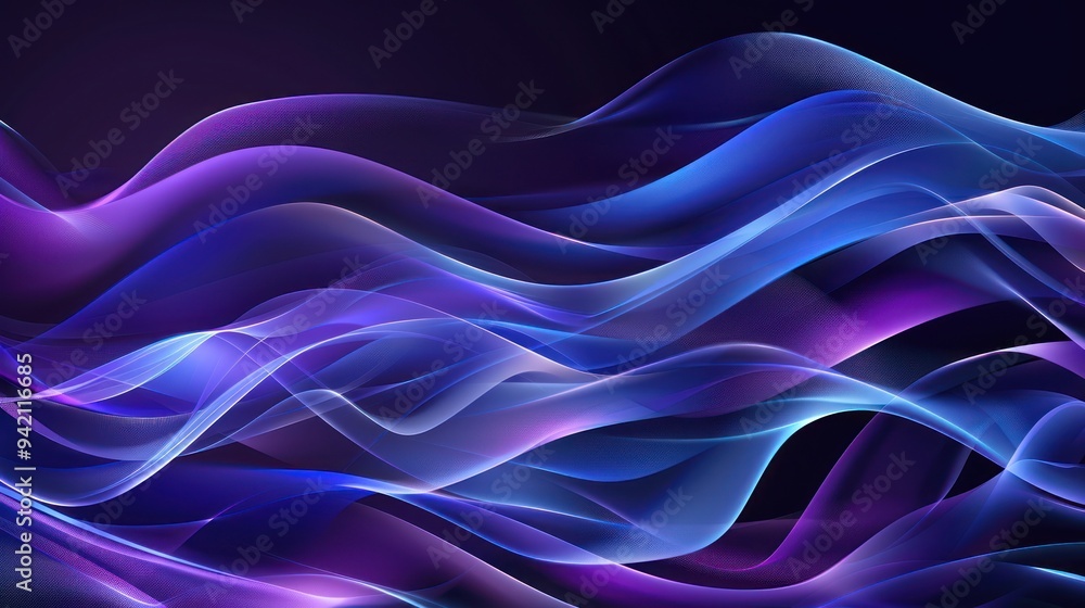 Obraz premium Abstract Purple and Blue Wave Pattern