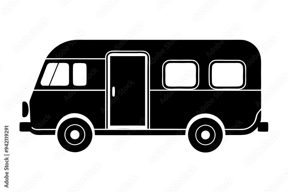 Trailer van on a white background Trailer van on a white background