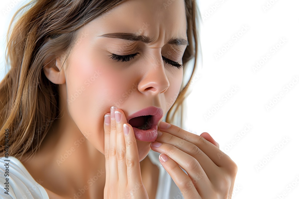 Woman Experiencing Tooth Pain and Discomfort Woman Experiencing Tooth Pain and Discomfort