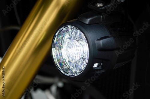 headlight of a motorcycle