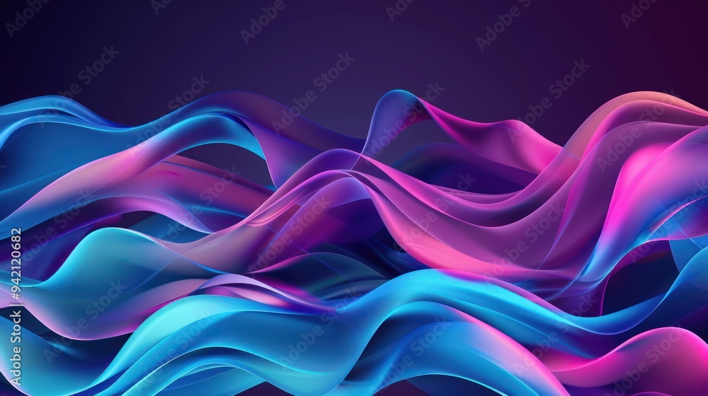 Fototapeta premium Abstract Blue and Pink Waves