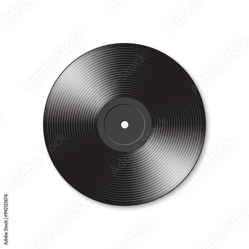 vinyl record on an isolated transparent background, vector illustration