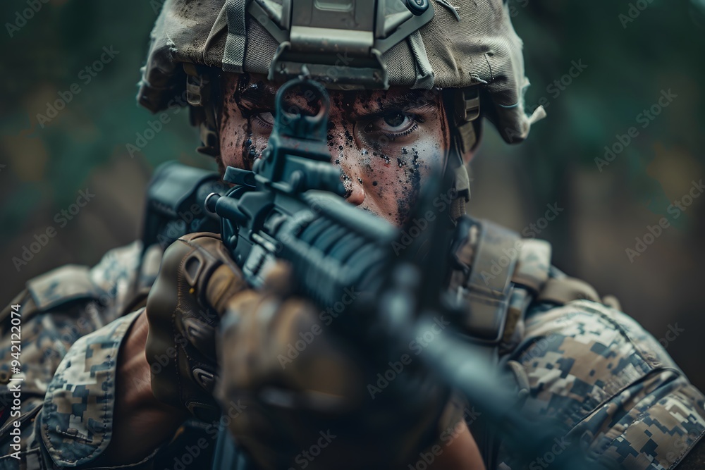 Intense Focus: A Soldier Aiming with Precision in a Tactical Environment Intense Focus: A Soldier Aiming with Precision in a Tactical Environment