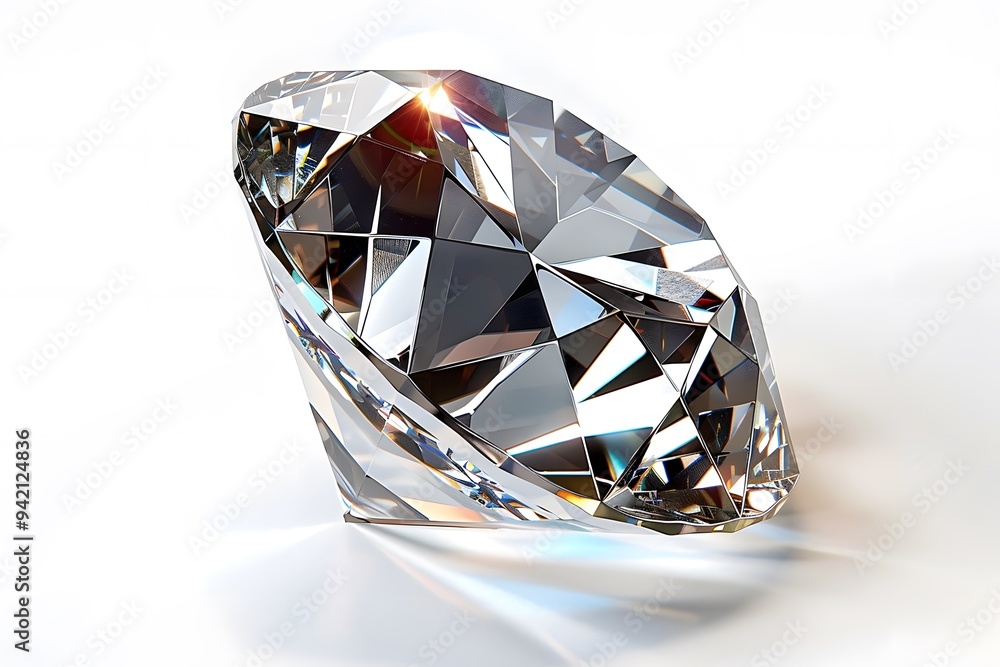 Stunning Close-Up of a Brilliant Cut Diamond Reflecting Light Stunning Close-Up of a Brilliant Cut Diamond Reflecting Light
