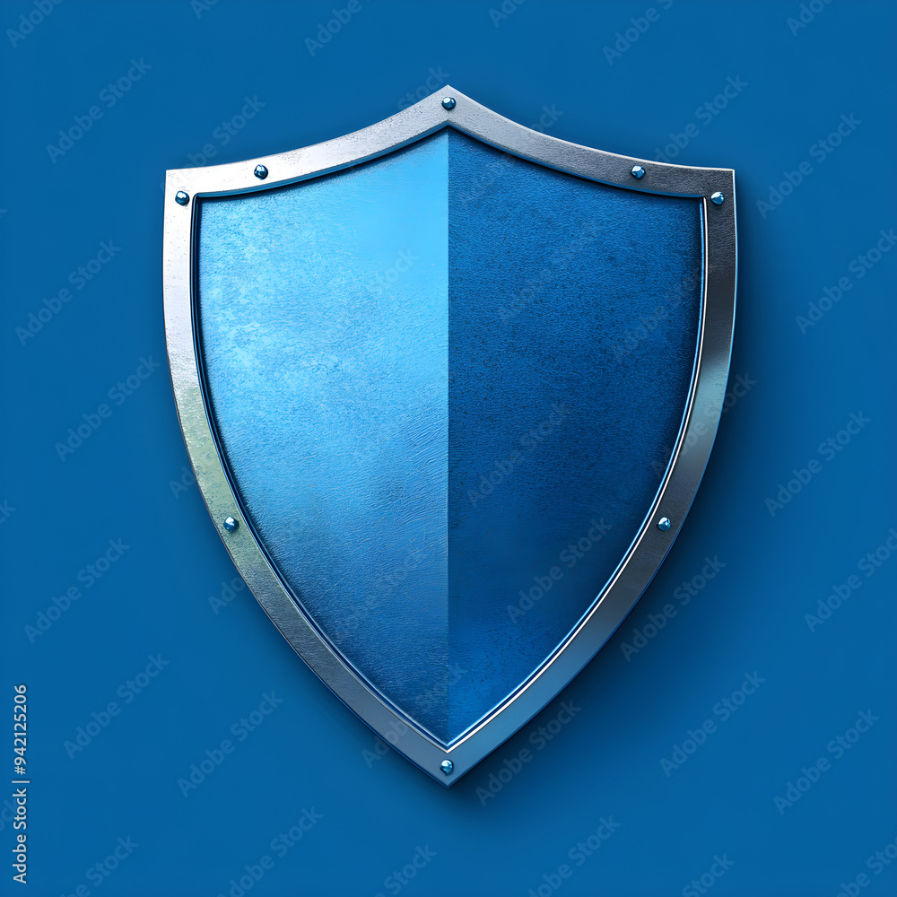 Blue shield front overlapping shields blue background image Blue shield front overlapping shields blue background image