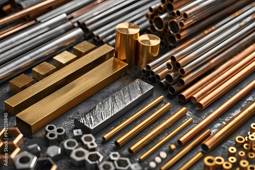 A Diverse Collection of Metal Rods and Bars in Various Shapes and Finishes