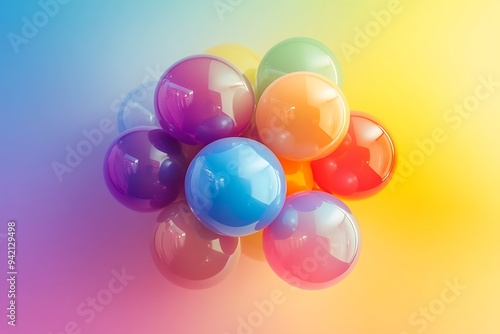 colorful balloons isolated on white