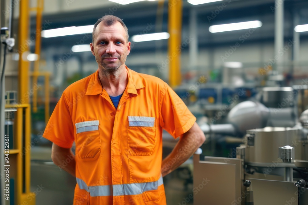 Portrait of Industry factory maintenance engineer, worker or twearing uniform in factory. Engineer,Industry and construction concept. Generative AI Portrait of Industry factory maintenance engineer, worker or twearing uniform in factory. Engineer,Industry and construction concept. Generative AI