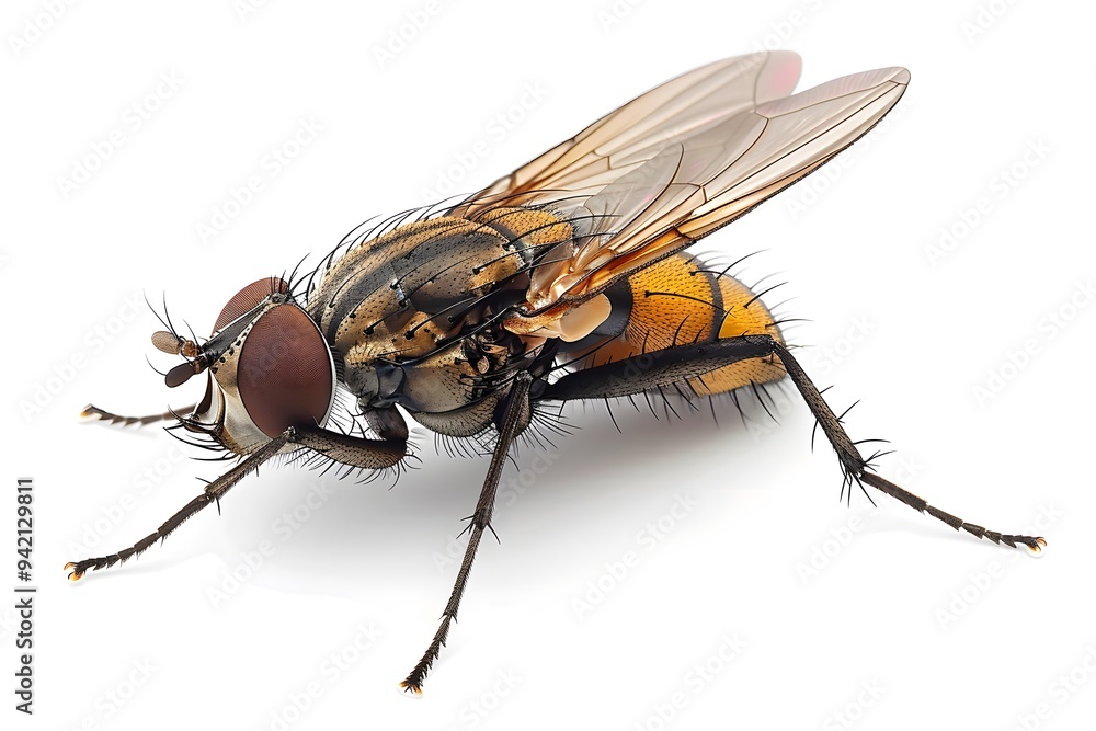 Close-Up of a Colorful Fly with Intricate Details Close-Up of a Colorful Fly with Intricate Details