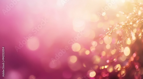 Experience a stunning rose gold gradient background thats beautifully adorned with dazzling, glowing bokeh effects, ideal for crafting a warm, inviting, and elegant atmosphere in any setting
