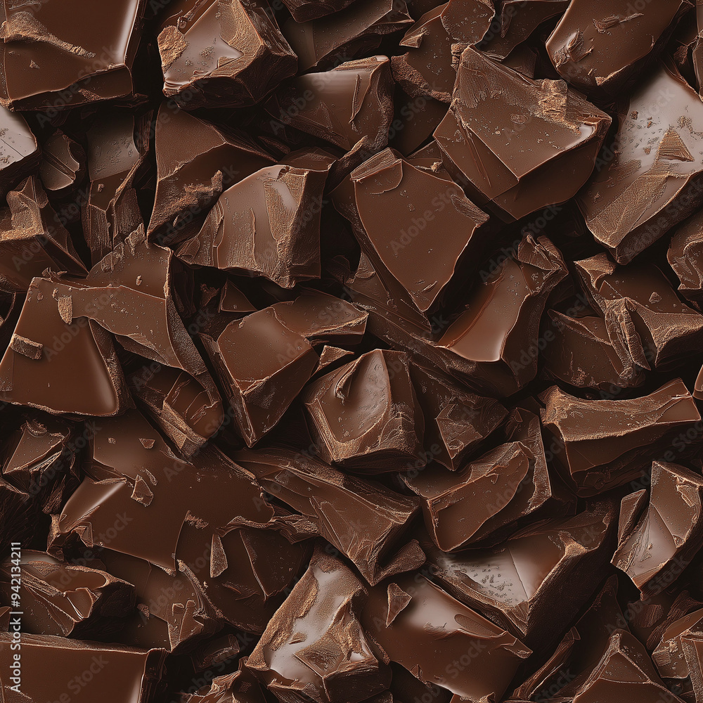 Chocolate chunks and pieces. Seamless repeating background patternating background pattern Chocolate chunks and pieces. Seamless repeating background patternating background pattern