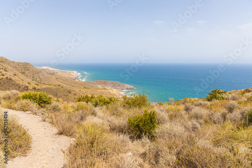 Fantastic view on the sea on the coast in summer