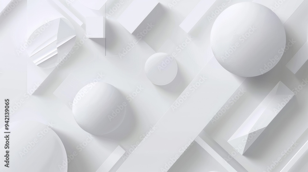 Abstract White Geometric Shapes Abstract White Geometric Shapes